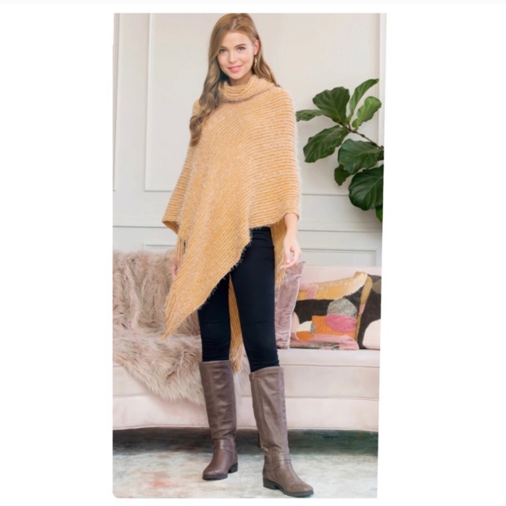 NWT Cowl Neck Poncho Sweater